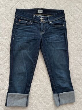 Hudson Women’s Ginny Crop Straight DarkBlue Jeans w/Cuffs/Low rise/ 26